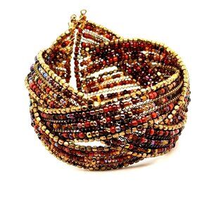 Multi Beaded Crossover Design Bracelet (c1)